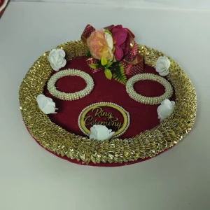 Elegant Pearl Ring Ceremony Decorative Plate - Handmade Wedding Ring Holder - Handmade ring ceremony plate