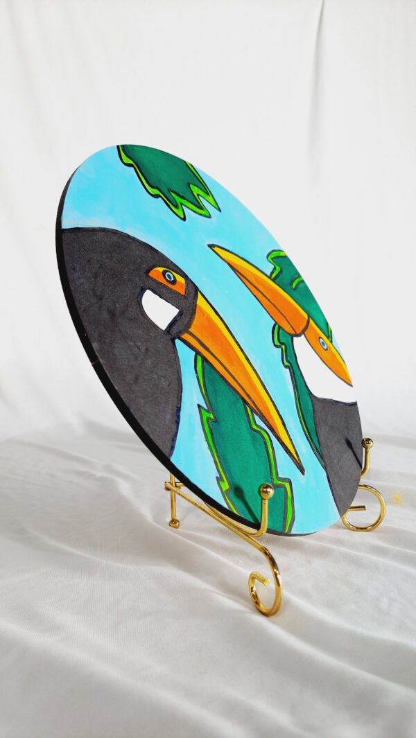 Tropical Toucans – Vibrant Round Art Piece - Image 4