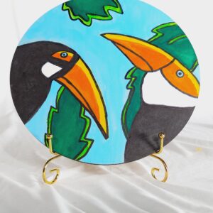 Tropical Toucans – Vibrant Round Art Piece