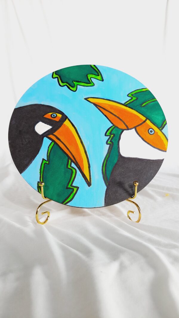 Tropical Toucans – Vibrant Round Art Piece