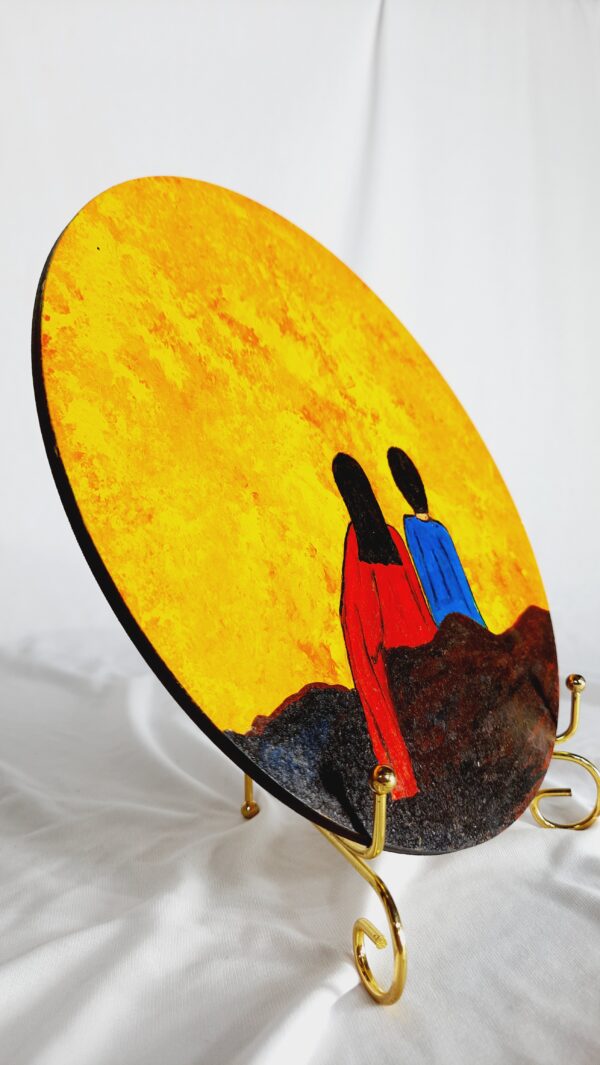 this is  Golden Hour Companionship –  Hand-Painted Art Piece - Image 2