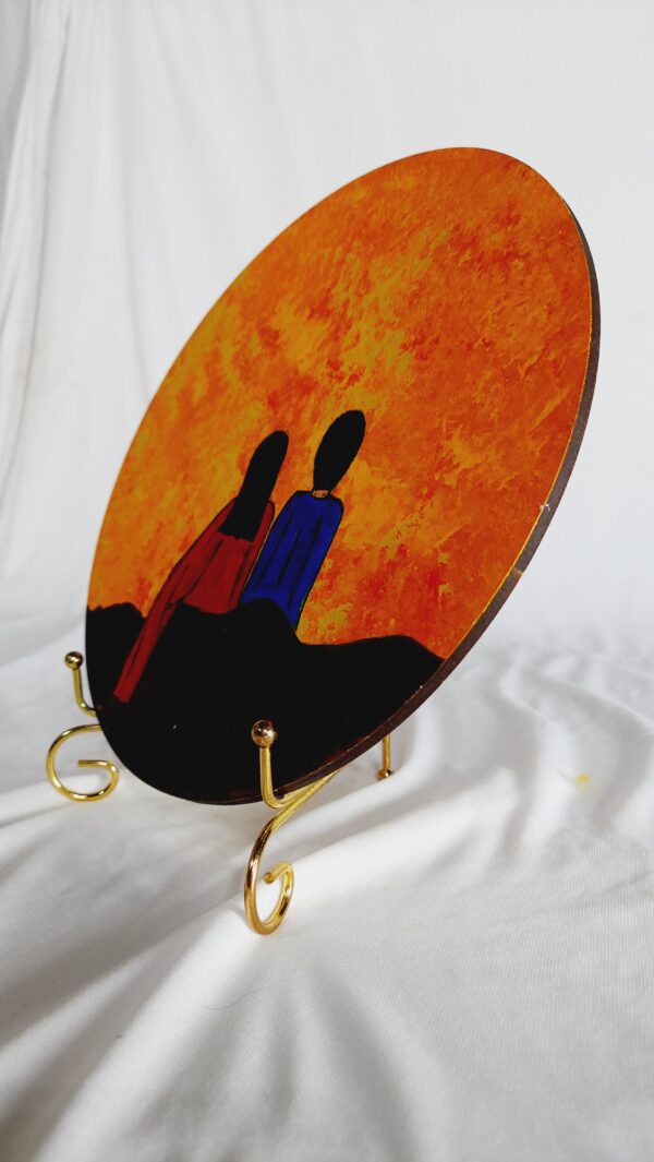 this is  Golden Hour Companionship –  Hand-Painted Art Piece - Image 3