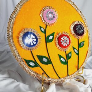 this is  Blooming Joy – Handcrafted Velvet Floral Art