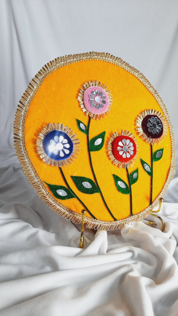 this is  Blooming Joy – Handcrafted Velvet Floral Art