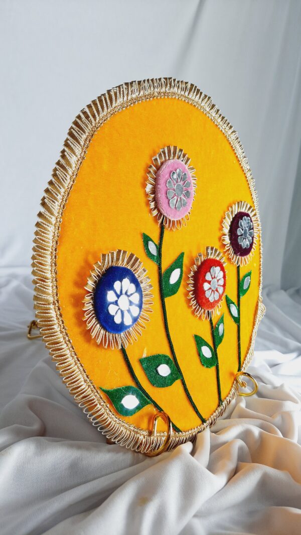 this is  Blooming Joy – Handcrafted Velvet Floral Art - Image 2