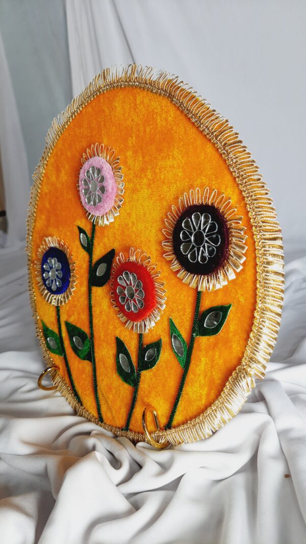 this is  Blooming Joy – Handcrafted Velvet Floral Art - Image 3