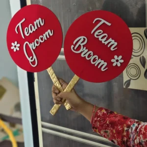 Team Bride Wedding Party Decorative Signs - Handmade Bridal Celebration Prop Set - Handmade wedding signs