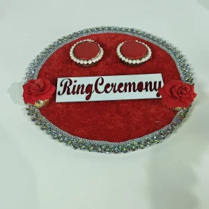 Elegant Pearl Beaded Ring Ceremony Decorative Tray - Handmade Wedding Accessory - Handmade ring ceremony tray
