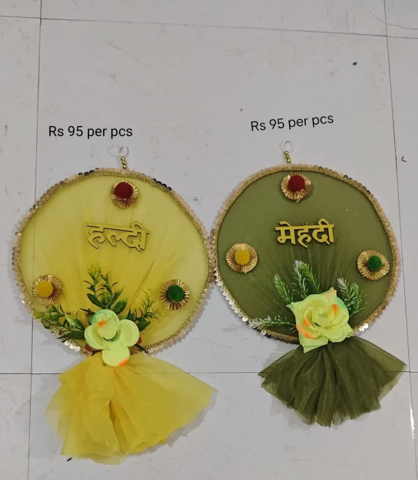 Handmade Traditional Mehndi & Haldi Decorative Event Panels - Ethnic Festive Decor - Handmade mehndi panels