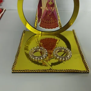 Handmade Pearl and Gold Wedding Ceremonial Bangles - Traditional Indian Bridal Jewelry Set - Handmade bridal bangles