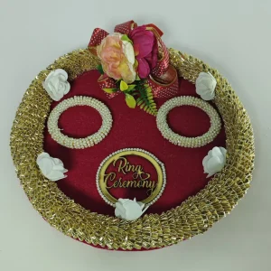 Handmade Pearl Ring Ceremony Decorative Plate - Elegant Wedding Ring Holder - Handmade ring ceremony plate