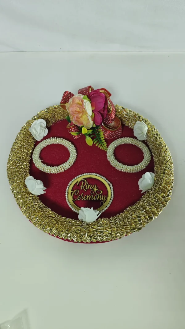 Handmade Pearl Ring Ceremony Decorative Plate - Elegant Wedding Ring Holder - Handmade ring ceremony plate