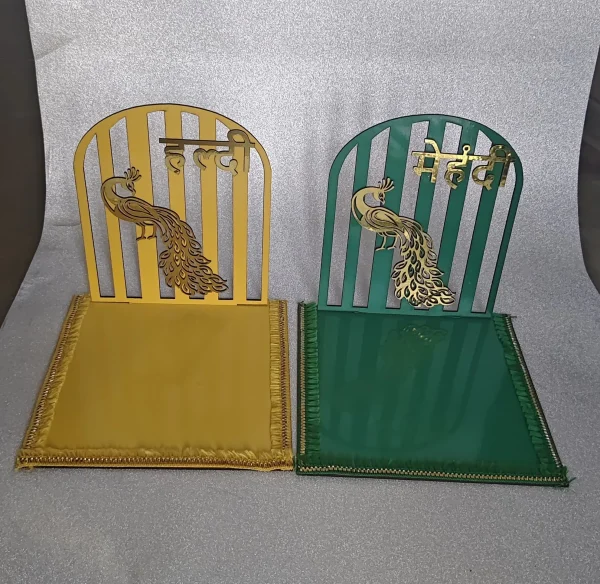Handmade Peacock-Themed Decorative Book Stand/Holder in Yellow and Green - Handmade peacock book stand