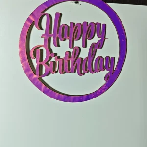 Handmade Purple Ombré 'Happy Birthday' Decorative Wall Art Piece - Handmade birthday wall art