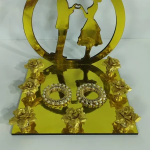 Romantic Golden Love Couple Candle Holder - Handmade Artisan Wedding Decor - Handmade love couple candle holder