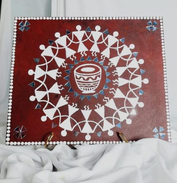 this is "Tribal Rhythm Wall Art – Warli Folk Design" - Image 2