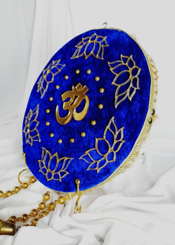 this is Divine Harmony Wall Hanging – Om & Lotus Design" full velvet - Image 3