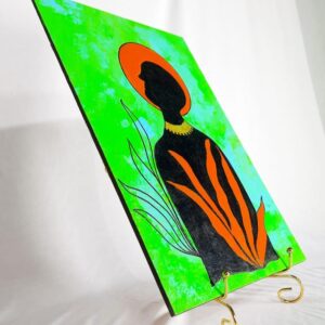 this is handmade "Sacred Silhouette" - Vibrant Abstract Portrait Painting