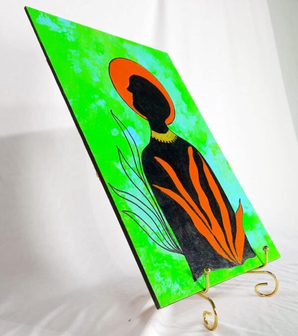 this is handmade "Sacred Silhouette" - Vibrant Abstract Portrait Painting