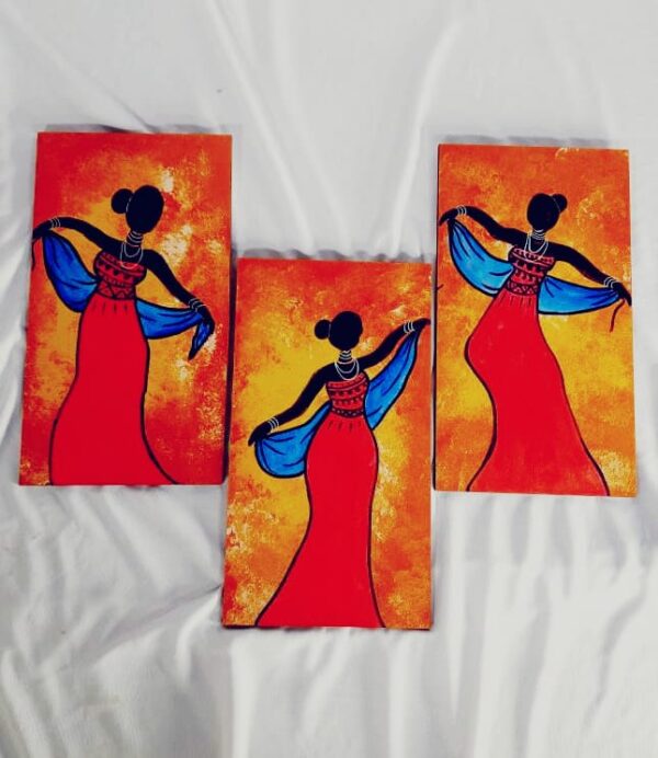 this is "Sacred Silhouette" - Vibrant Abstract Portrait Painting - Image 2