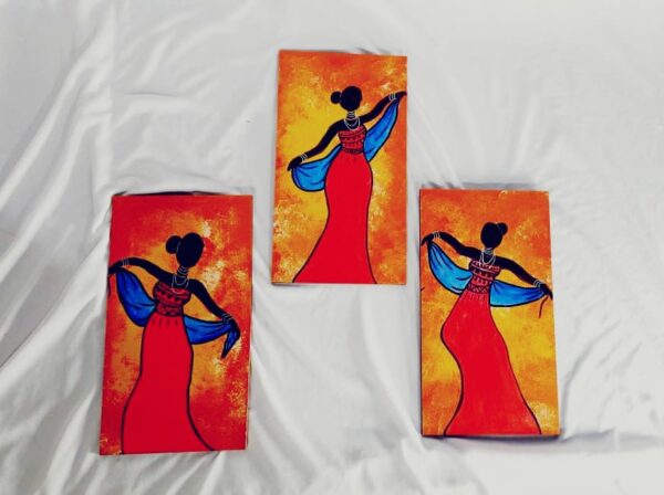 this is "Sacred Silhouette" - Vibrant Abstract Portrait Painting - Image 3