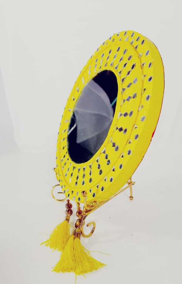 This is a decorative mirror — specifically, it looks like a handcrafted wall hanging mirror - Image 2
