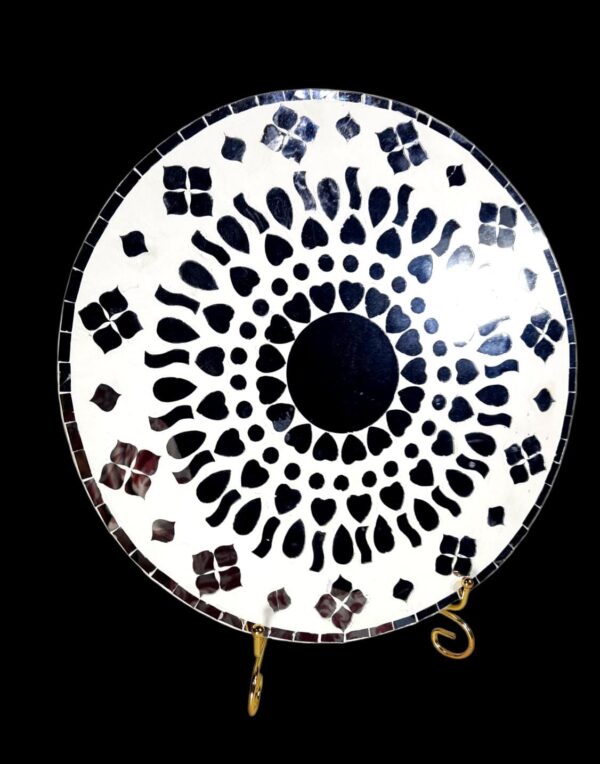 "Elegant Handcrafted Mirror Mosaic Decorative Plate"