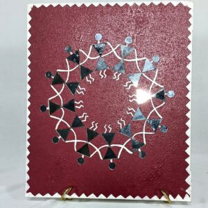 this is Handcrafted Warli Art Decorative Tile