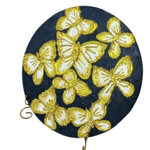 this is Golden Butterfly Handcrafted Wall Plate