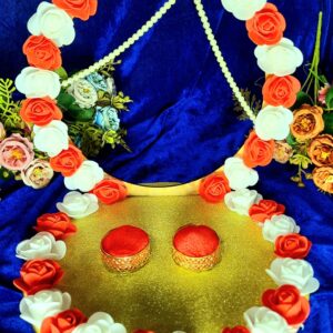 Floral Engagement Ring Platter – Scarlet & Ivory Elegance