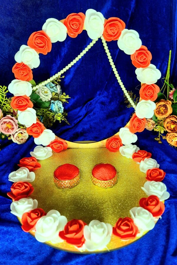 Floral Engagement Ring Platter – Scarlet & Ivory Elegance