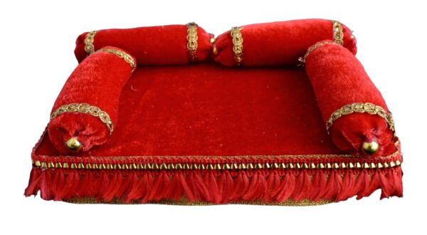 Premium Red Velvet Singhasan for Bhagwan | Decorative Miniature Throne for Idols