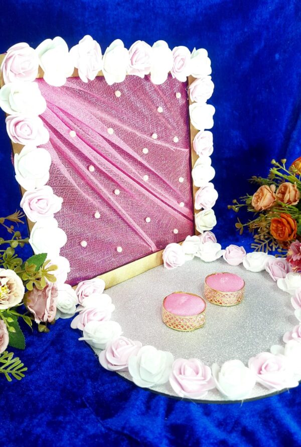 Blush Pink Floral Engagement Ring Platter - Image 3