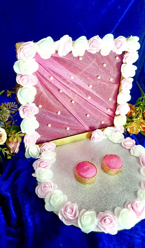 Blush Pink Floral Engagement Ring Platter - Image 2
