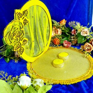 Elegant Yellow Rose Engagement Ring Platter