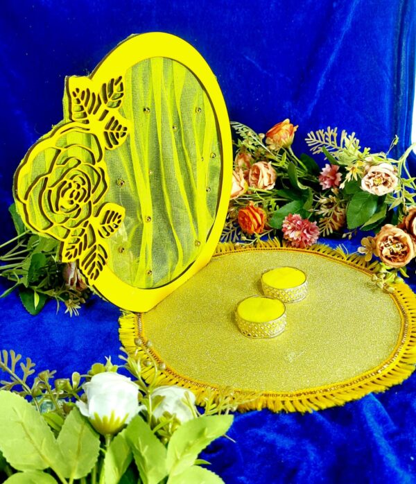 Elegant Yellow Rose Engagement Ring Platter