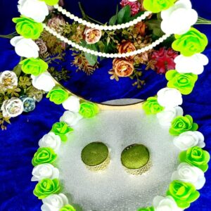 Green & White Floral Engagement Ring Platter