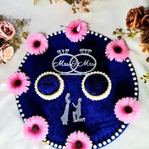 Royal Blue Velvet Engagement Ring Platter