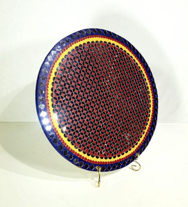 Handcrafted Rajasthani Mosaic Decorative Plate - Image 3