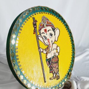 Bal Ganesh Decorative Plate - Vibrant Yellow Art