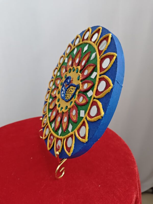This is indeed a beautiful piece of Vibrant Peacock Lippan Art Mirror - Image 2