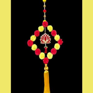 Lotus Floral Hanging Toran – Marigold-Inspired Wall Decor with Tassel