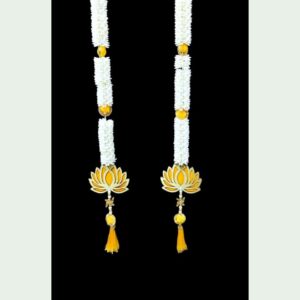 White Lotus Floral Toran Pair – Decorative Door Hanging