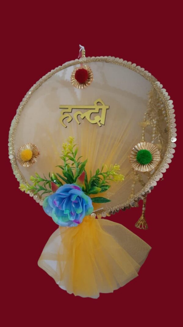 Haldi Ceremony Decorative Platter – Floral Theme
