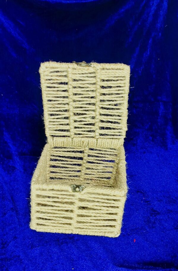 "Rustic Charm – Handmade Jute Storage Box"