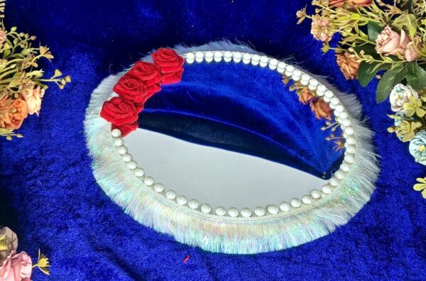 "Pearl Blossom Vanity Mirror – Handcrafted Decorative Mirror"